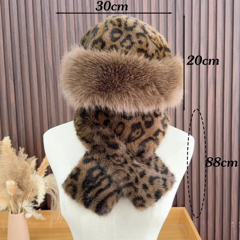 NorthAura™ Retro Leopard Women's Hat&Scarf