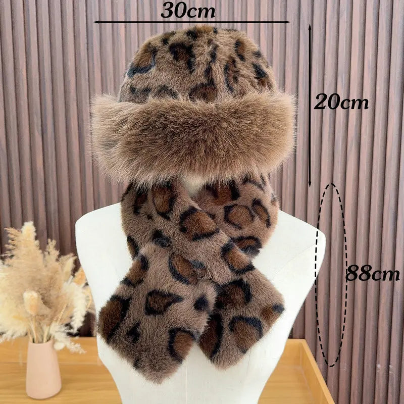 NorthAura™ Retro Leopard Women's Hat&Scarf