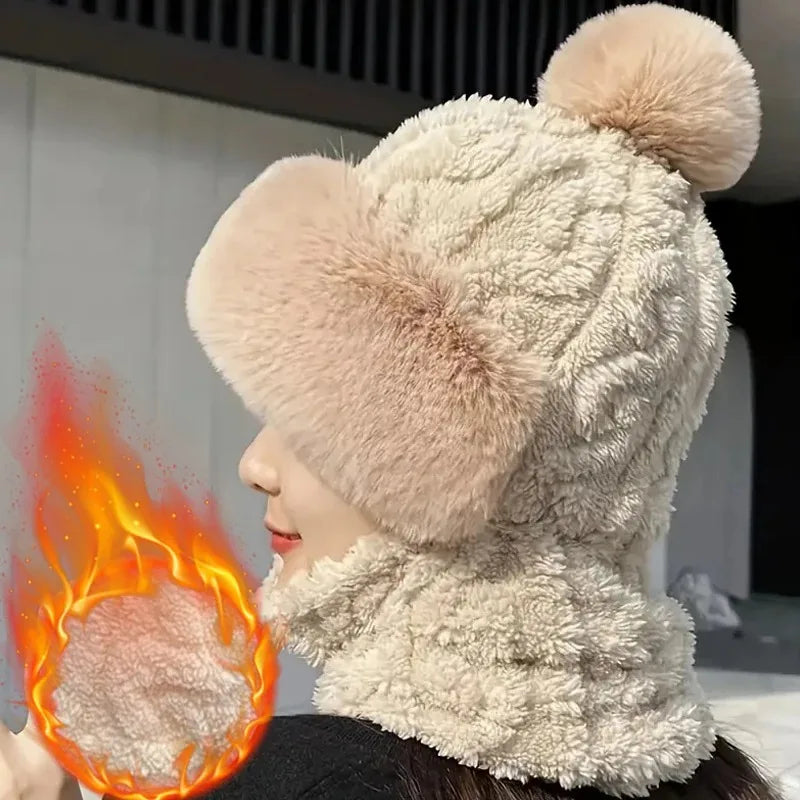 NorthAura™ Winter Hooded Hat for Women