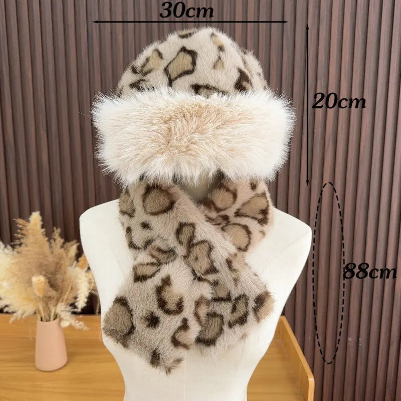 NorthAura™ Retro Leopard Women's Hat&Scarf